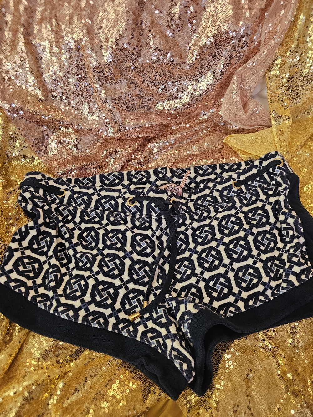 Patterned Navy and White Women's Lounge Shorts